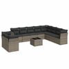 vidaXL Set canapele de grădină cu perne, 11 piese, gri, poliratan