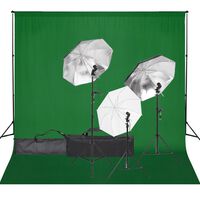 vidaXL Kit studio foto cu set de lumină și fundal