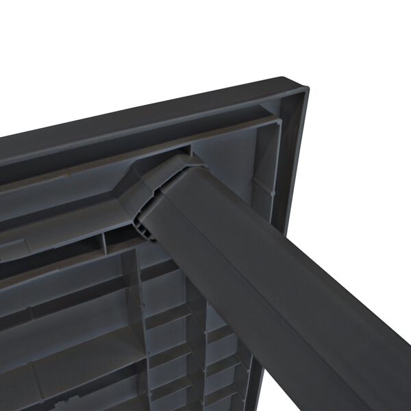 vidaXL Masă de grădină, antracit, 126 x 76 x 72 cm, plastic