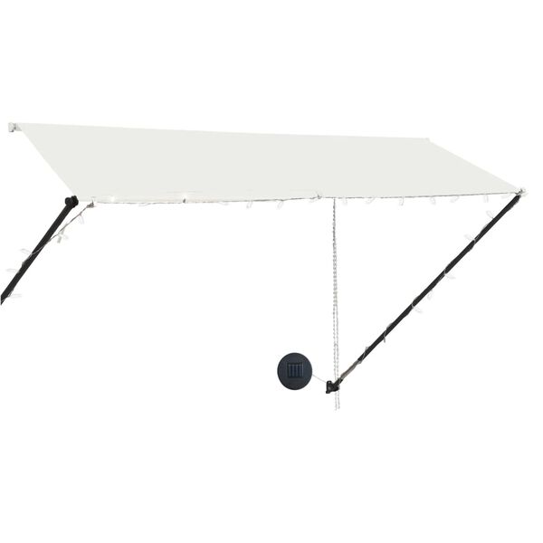 vidaXL Copertină retractabilă cu LED, crem, 300 x 150 cm