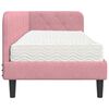 vidaXL Cadru de pat colțar cu saltea Roz 80 x 200 cm Catifea