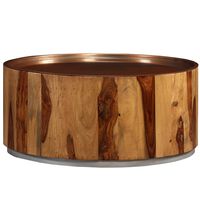 vidaXL Măsuță de cafea, lemn masiv de palisandru și oțel, 68 cm