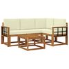 vidaXL Set de canapele de exterior cu pernă 5 pcs Natural și Crem