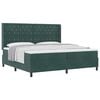 vidaXL Pat cu arcuri cu saltea Verde &icirc;nchis 200 x 200 cm Catifea