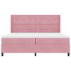 vidaXL Pat cu arcuri cu saltea cu headboard Roz 200 x 200 cm Catifea