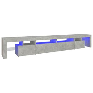 vidaXL Comodă TV cu lumini LED, gri beton, 260x36,5x40cm