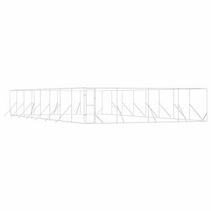vidaXL Padoc de exterior pentru c&acirc;ini argintiu 8x16x2m oțel galvanizat
