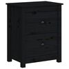 vidaXL Dulap noptieră, negru, 50x35x61,5 cm, lemn masiv de pin