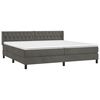 vidaXL Pat box spring cu saltea, gri &icirc;nchis, 200x200 cm, catifea