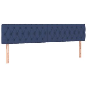 vidaXL Tăblii de pat, albastru, 200x7x78/88 cm, textil