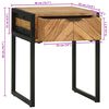 vidaXL Noptieră Maro 40 x 35 x 50 cm Lemn masiv de acacia și metal