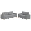 vidaXL Set canapele 2 piese cu perne gri deschis, material textil