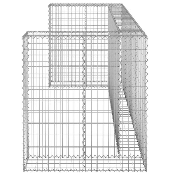 vidaXL Perete gabion pentru pubele, 254x100x110 cm, oțel galvanizat