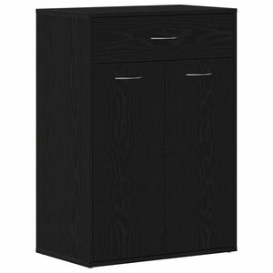 vidaXL Raft pentru &icirc;ncălțăminte cu sertar Stejar Negru 60 x 35 x 84 cm