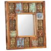 vidaXL Oglindă placare Buddha, 50 x 50 cm, lemn masiv reciclat