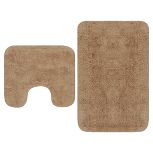 vidaXL Set covorașe baie, 2 buc., textil, bej
