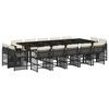 vidaXL Set mobilier de grădină cu perne, 15 piese, negru, poliratan
