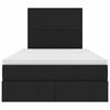 vidaXL Pat cu saltea și LED cu saltea Negru 120 x 190 cm Poliester