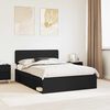 vidaXL Cadru de pat cu headboard Negru 150 x 200 cm Lemn de pin masiv