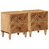 vidaXL Noptieră 2 pcs Maro 40 x 33,5 x 46 cm Lemn de mango solid