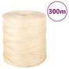 vidaXL Fr&acirc;nghie, 300 m, sisal 100%, 2 mm