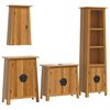 vidaXL Set mobilier de baie, 4 piese, lemn masiv de pin