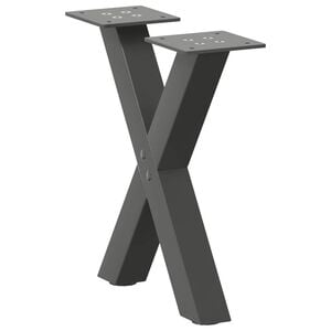 vidaXL Picioare pentru măsuță de cafea &icirc;n formă de X, 2 buc., antracit, 30x(30-31) cm, oțel