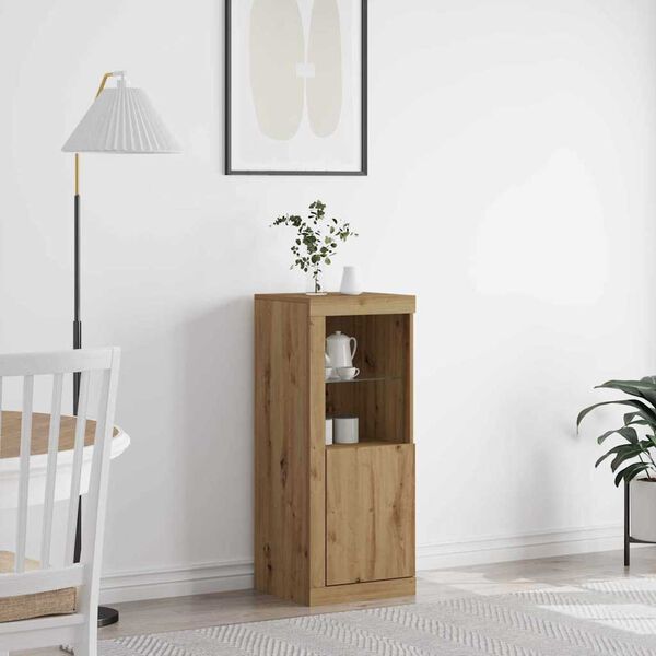 vidaXL Bufet LED Stejar Artizanal 41 x 37 x 100 cm Lemn compozit