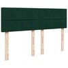 vidaXL Pat box spring cu saltea, verde &icirc;nchis, 140x200 cm, catifea