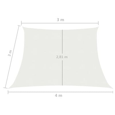 vidaXL Pânză parasolar, alb, 3/4x3 m, HDPE, 160 g/m²
