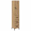 vidaXL Bufet Stejar Artizanal 34,5 x 34 x 180 cm Lemn prelucrat