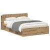 vidaXL Cadru de pat cu depozitare Stejar Artizanal 135 x 190 cm