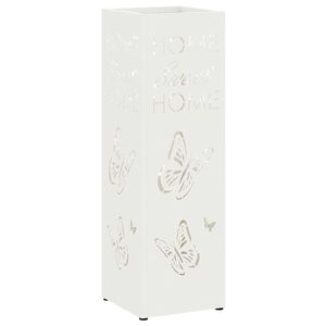 vidaXL Stand pentru Umbrele de Plouă Alb 15,5 x 15,5 x 49 cm Oțel