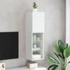 vidaXL Comodă TV cu lumini LED, alb, 30,5x30x102 cm