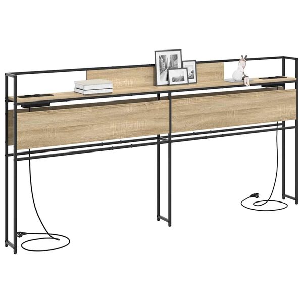 vidaXL Tăblie de depozitare cu raft Stejar sonoma 200 cm Lemn compozit