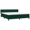 vidaXL Pat box spring cu saltea, verde &icirc;nchis, 180x210 cm, catifea