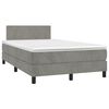 vidaXL Pat box spring cu saltea, gri deschis, 120x190 cm, catifea