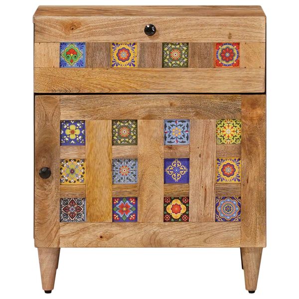 vidaXL Dulap de noapte natural 50 x 33 x 60 cm Lemn de mango solid