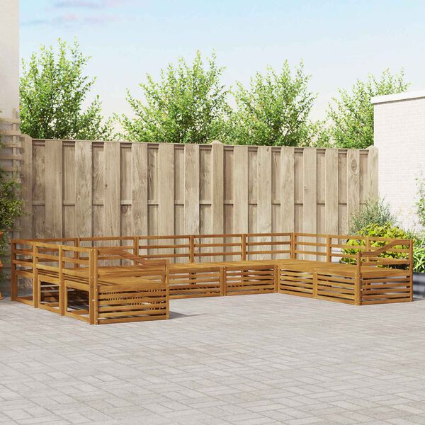 vidaXL Seturi de canapele 9 pcs natural Lemn Solid de Acacia