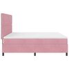 vidaXL Pat cu arcuri cu saltea cu headboard Roz 200 x 200 cm țesătură