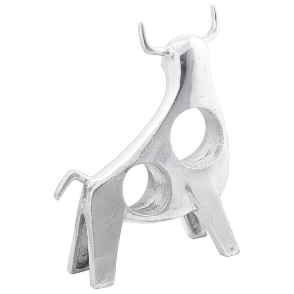 vidaXL Sculptură taur Argintiu 22 x 9.5 x 34 cm Aluminiu