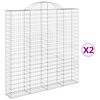 vidaXL Coșuri gabion arcuite 2 buc. 200x30x200/220 cm fier galvanizat