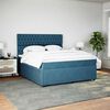 vidaXL Pat box spring cu saltea, albastru, 180x200 cm, catifea
