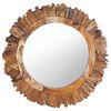 vidaXL Oglindă de perete, 60 cm, tec, rotund
