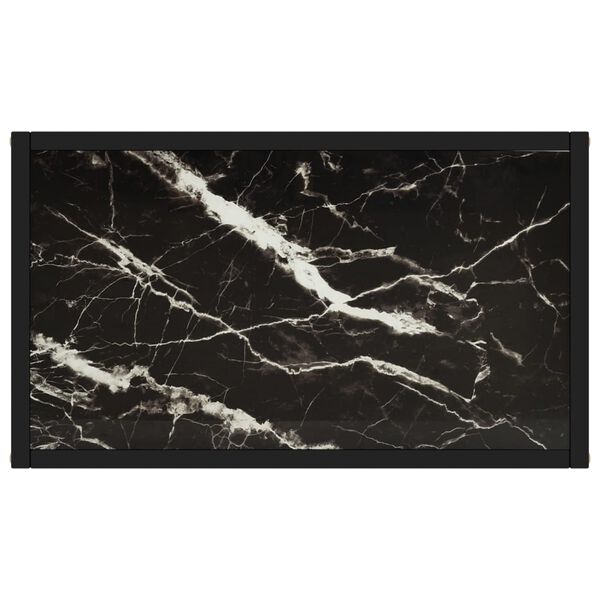 vidaXL Masă consolă, negru, 60x35x75 cm, sticlă securizată