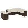 vidaXL Set canapele de grădină cu perne, 9 piese, maro, poliratan