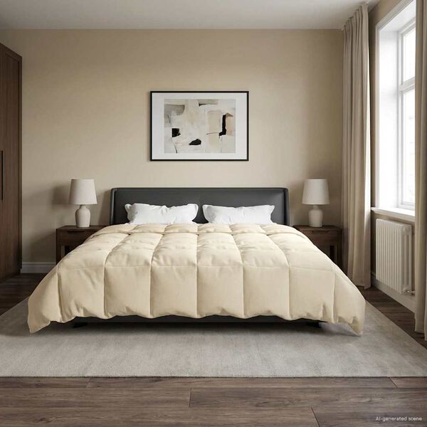 vidaXL Duvet de iarnă Patos Crem 240 x 260 cm Microfibră