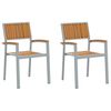 vidaXL Scaun stivuibil 2 pcs Maro 56 x 57 x 87 cm Lemn Solid de Acacia