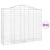 vidaXL Coș gabion arcuit, 11 buc, 200x50x160/180 cm, fier galvanizat