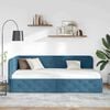 vidaXL Cadru de pat colțar cu headboard albastru 90 x 190 cm Catifea